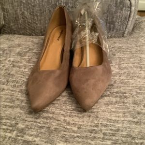 Taupe wedge heel shoes